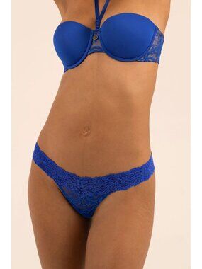GIAPENTA Blue Kavala Lace Thong Size XS NEW NWT